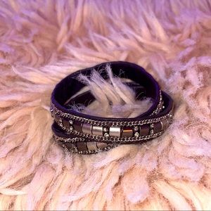 stella&dot leather wrap bracelet